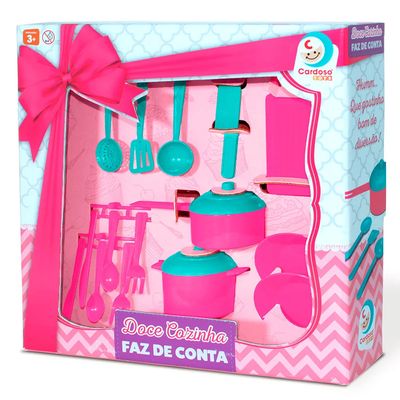 Brinquedo Doce Cozinha Faz de Conta Cardoso com Acessórios