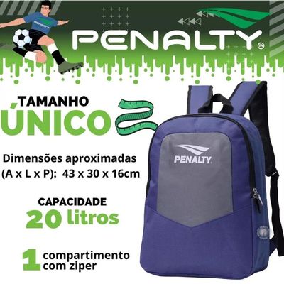Mochila Costas Notebook Resistente Casual Azul Penalty 108