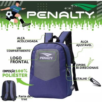 Mochila Costas Notebook Resistente Casual Azul Penalty 108
