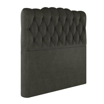 Cabeceira Estofada Queen 160 Cm Prisma Veludo Marrom