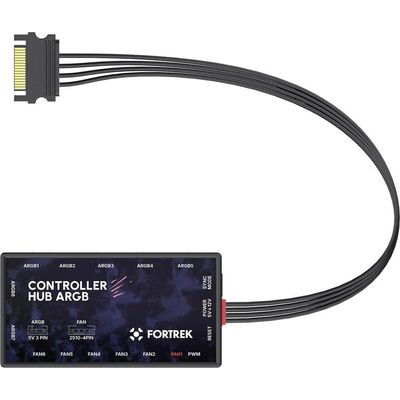 Kit Cooler Fan Argb Fortrek Frosty Preto Com Controladora-controle