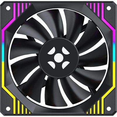 Kit Cooler Fan Argb Fortrek Frosty Preto Com Controladora-controle