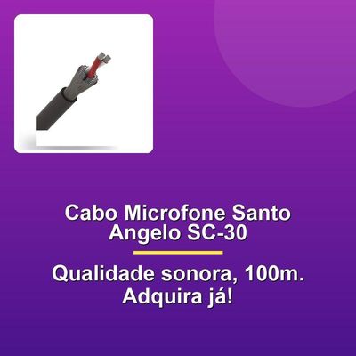Cabo Microfone Santo Angelo Sc-30 Preto 100m