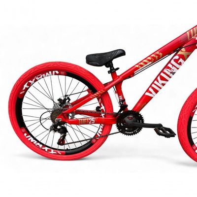 Bicicleta Aro 26 Vikingx Tuff Câmbios Shimano Freio Hidráulico 21v Freeride Aro Vmaxx Flame vermelho X25