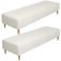 Kit 02 Puffs Decorativo Sala de Estar Bali W01 Pés Palito 190x60cm Linho Champagne - Lyam Decor