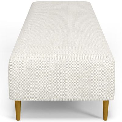 Kit 02 Puffs Decorativo Sala de Estar Bali W01 Pés Palito 190x60cm Linho Champagne - Lyam Decor