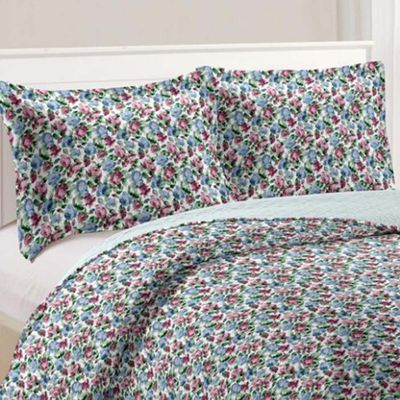 Kit Cobre Leito Colcha Daily King 3 Peças Dupla Face Estampado - Floral 21 - 100% Poliéster