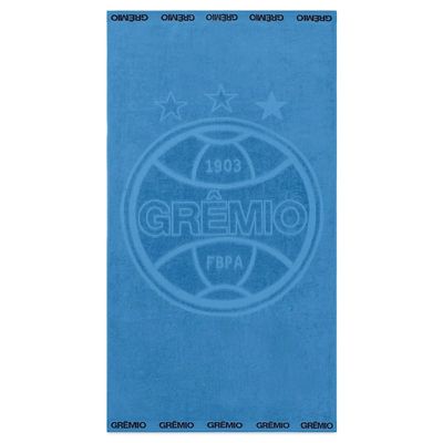 Toalha de Banho Buettner Jacquard Veludo Futebol Gremio 70cmx140m Azul