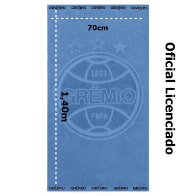 Toalha de Banho Buettner Jacquard Veludo Futebol Gremio 70cmx140m Azul