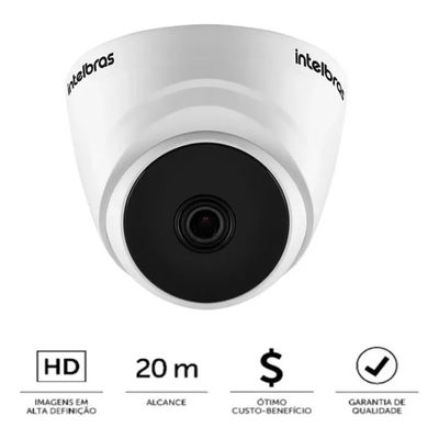 Kit Cftv 4 Câmeras Segurança Dome Ir Dvr Mhdx 1004c Intelbras