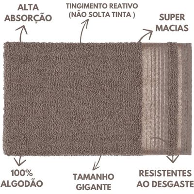 Jogo de Toalhas Luxury Soft Beka 360 g/m² 2 Banho + 2 Rosto + 1 Piso Luxo Cinza