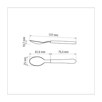Kit 6 Colher de Chá Leme Inox Vermelho