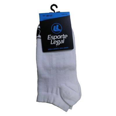 Meia Esporte Legal Masculina Invisível 38-43 / Branco