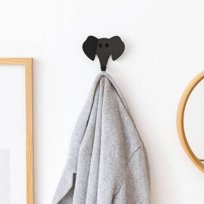 Kit 3 Penduradores Elefante Preto Luft Masutti Aço Carbono Gancho Decorativo de Parede Enfeite