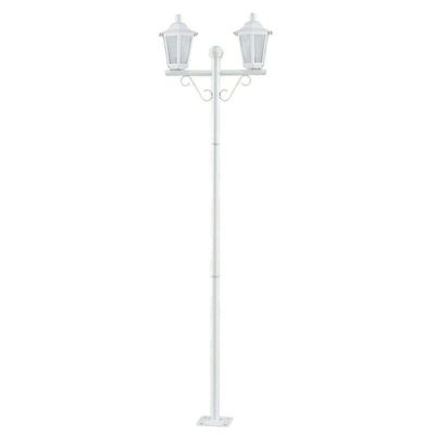 Kit 12 Postes Luminária Branco Jardim Muro 2 Lâmpadas E27 Grega Lente Fosca Dital
