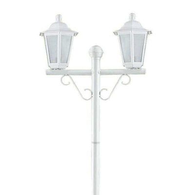 Kit 12 Postes Luminária Branco Jardim Muro 2 Lâmpadas E27 Grega Lente Fosca Dital