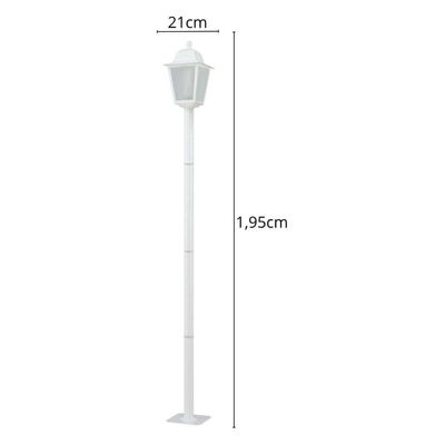 Kit 2 Luminárias Jardim Praça Poste 1,9m Clássico 1 Lâmpada Soberana Dital Estacionamento