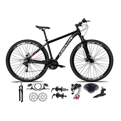 Bicicleta Aro 29 Absolute Nero 5 Alumínio 24v Câmbios Shimano K7 Freio Hidráulico Garfo Comtrava preto Tam: 23