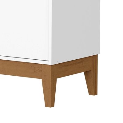 Comoda Sapateira Flip 1 Porta 4 Gavetas Branco Fosco