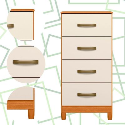 Comoda Mobi 4 Gavetas Cinamomo Com Off White - Albatroz