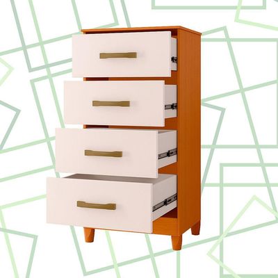 Comoda Mobi 4 Gavetas Cinamomo Com Off White - Albatroz