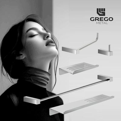 Kit Acessórios Para Banheiro Escovado 5 Peças Grego Metal 2101tr