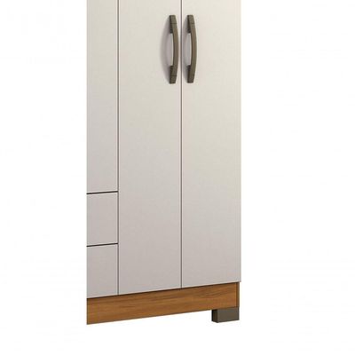 Guarda-roupa 6 Portas Tairus Freijó Com Off White - Moveisaqui