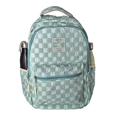 Mochila Feminina Escolar Ecológica Xadrez Delicado XFP01938 azul