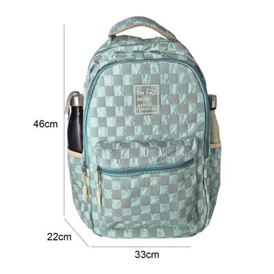 Mochila Feminina Escolar Ecológica Xadrez Delicado XFP01938 azul