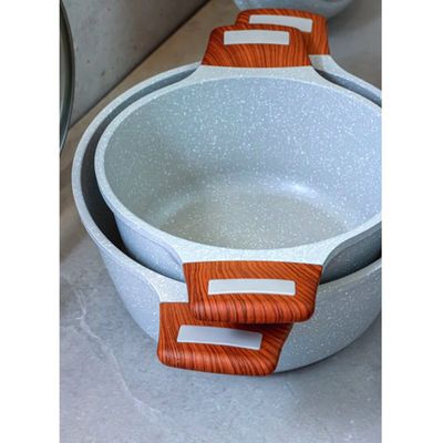 Kit 4pç Caçarolas Frigideiras Antiaderente Temperatti Bianco