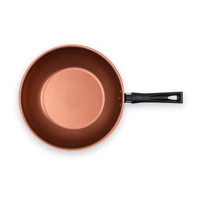 Panela Wok Topázio Antiaderente Pro-Flon 3L 26cm Brinox Cinza