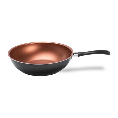 Panela Wok Topázio Antiaderente Pro-Flon 3L 26cm Brinox Cinza