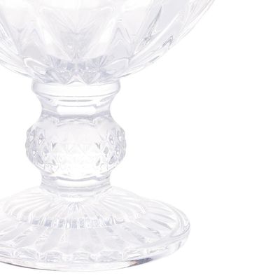 Bomboniere Potiche de Cristal com Pé Diamond 15x32cm Incolor Lyor Transparente