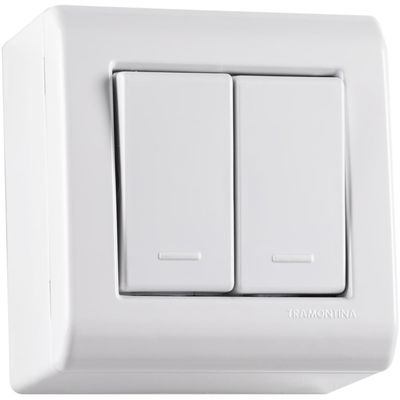 Caixa de Sobrepor com 2 Interruptores Simples 10 A 250 V Tramontina LizFlex Branca