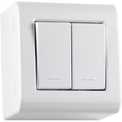 Caixa de Sobrepor com 2 Interruptores Simples 10 A 250 V Tramontina LizFlex Branca