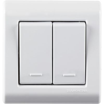 Caixa de Sobrepor com 2 Interruptores Simples 10 A 250 V Tramontina LizFlex Branca