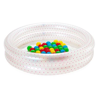 Piscina Inflável 73L Bolinhas 2 Anéis c/ 25 Bolinhas 91cm x 20cm Duas Cores Sortidas Bestway 51141