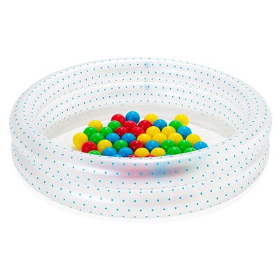 Piscina Inflável 73L Bolinhas 2 Anéis c/ 25 Bolinhas 91cm x 20cm Duas Cores Sortidas Bestway 51141