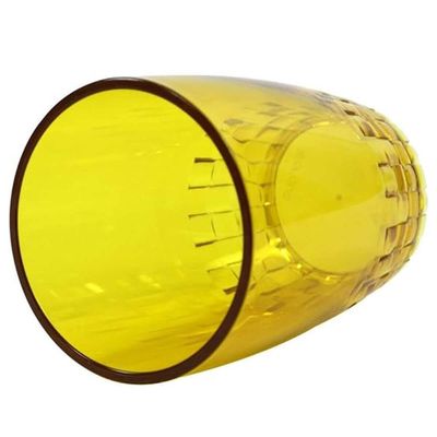 Copo Crippa 300ml Plástico Trama Amarelo Água Suco Refrigerante Escolar Refeitório Lanche