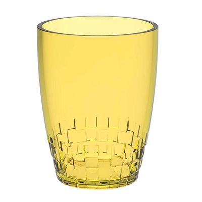Copo Crippa 300ml Plástico Trama Amarelo Água Suco Refrigerante Escolar Refeitório Lanche
