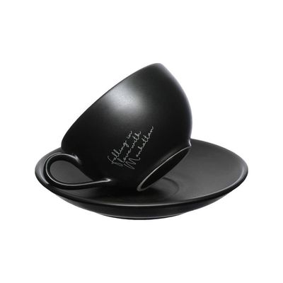 Xicara Chá Manhattan Porcelana 160ml 6 peças Hauskraft Preto