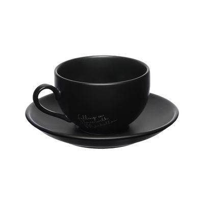 Xicara Chá Manhattan Porcelana 160ml 6 peças Hauskraft Preto