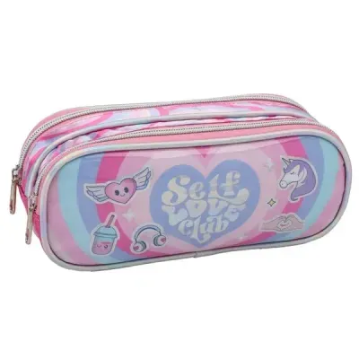 Kit Escolar Feminino Good Vibes Seanite - Mochila com Rodinhas, Lancheira e Estojo