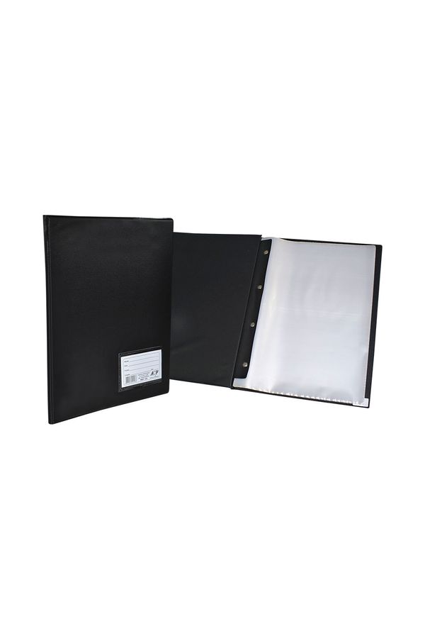 Pasta Catálogo Acp Fina com 100 Envelopes Preta 24,5x33,5cm