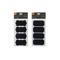 Etiqueta Adesiva de Papel Lousa Decorativa Tags com 4 Unidades Preta Modelos Diversos - Item Sortido