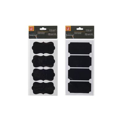 Etiqueta Adesiva de Papel Lousa Decorativa Tags com 4 Unidades Preta Modelos Diversos - Item Sortido