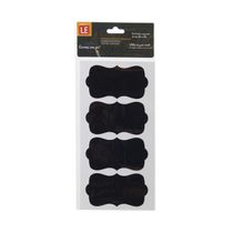 Etiqueta Adesiva de Papel Lousa Decorativa Tags com 4 Unidades Preta Modelos Diversos - Item Sortido