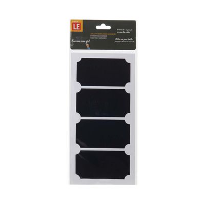 Etiqueta Adesiva de Papel Lousa Decorativa Tags com 4 Unidades Preta Modelos Diversos - Item Sortido