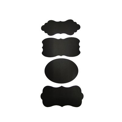 Etiqueta Adesiva de Papel Lousa Decorativa Tags com 4 Unidades Preta Modelos Diversos - Item Sortido