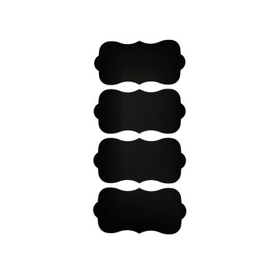 Etiqueta Adesiva de Papel Lousa Decorativa Tags com 4 Unidades Preta Modelos Diversos - Item Sortido